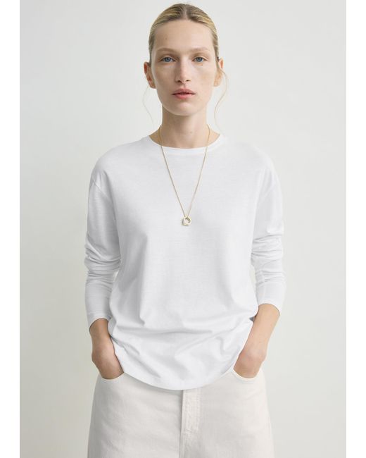 Totême White Classic Long-Sleeve Tee