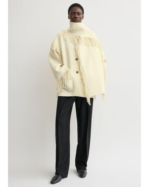 Totême Natural Fringed Scarf Jacket