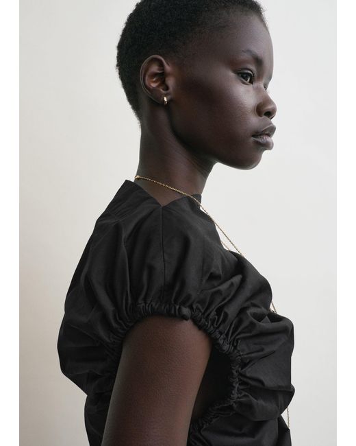 Totême Black Gathered Top