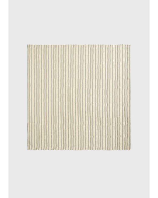 Totême Natural Striped Silk Scarf