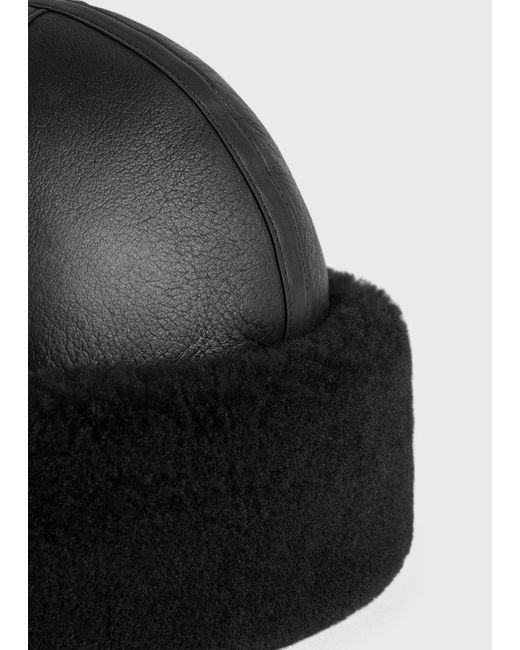 Totême Black Shearling Winter Hat
