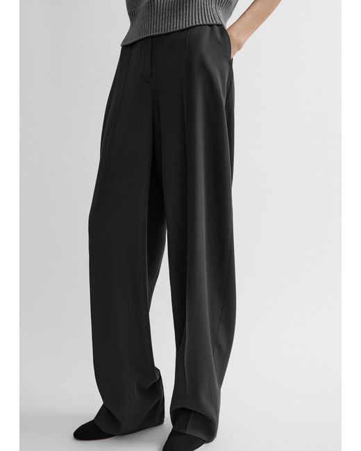 Totême Gray High-Waist Trousers Petite