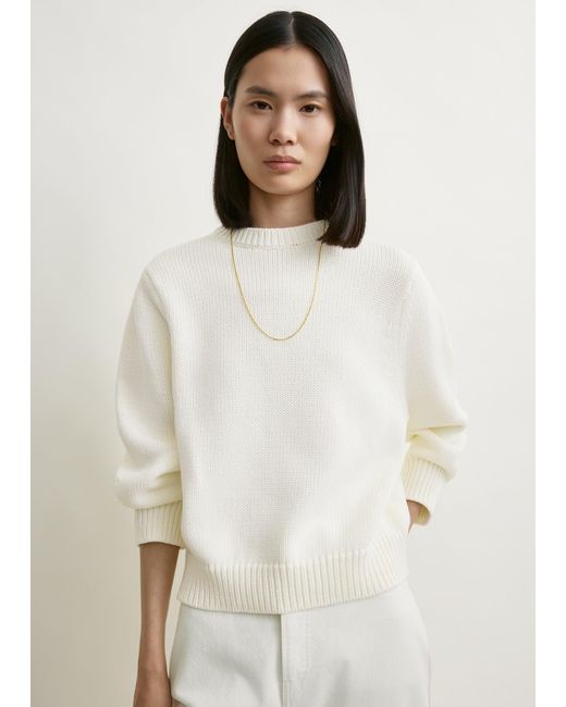 Totême  White Oversized Crew Knit