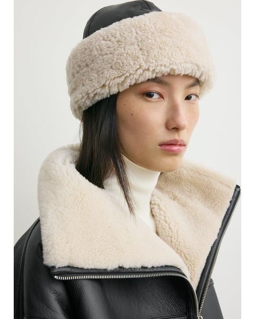 Totême  Black Shearling Winter Hat