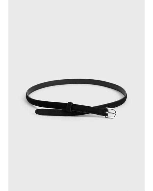 Totême White Thin Suede Belt