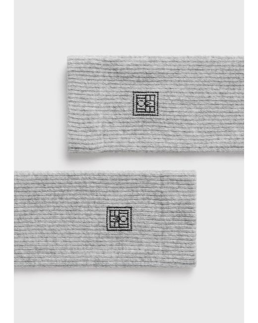 Totême Gray Monogram Socks Light