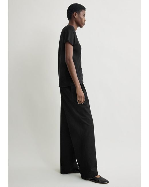 Totême Black Relaxed Chino Trousers