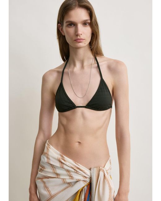 Totême Natural Monogram Pointelle Bikini Top