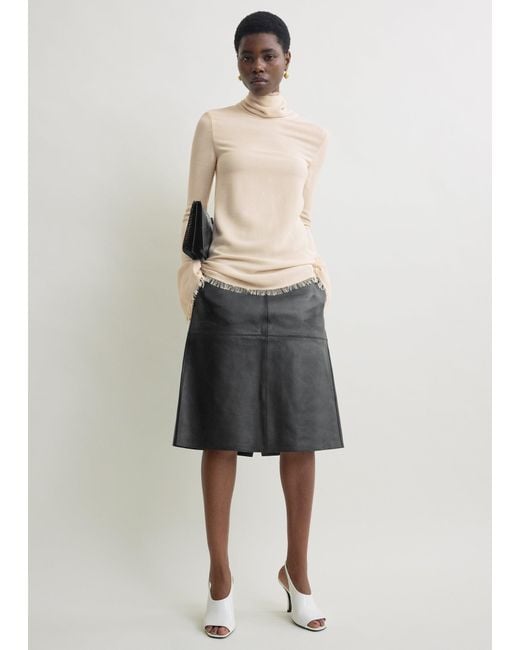 Totême  Natural Frayed-Edge Slim Top