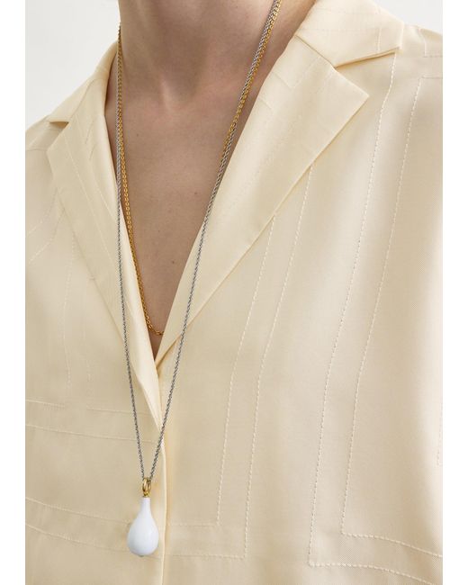 Totême Natural Monogram Silk Pj Top