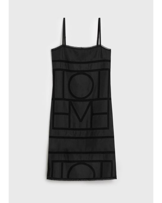 Totême Black Monogram Silk Dress