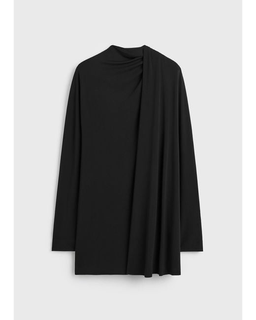 Totême Black Asymmetric Scarf Dress