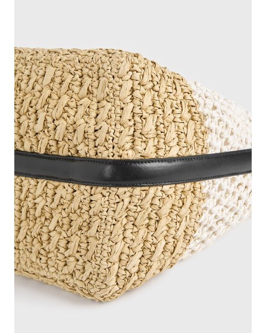 Totême White Medium Belted Paper Raffia Tote Ecru/Vanilla