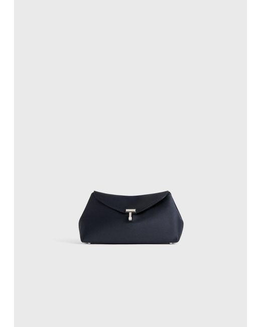 Totême  Blue Mini T-Lock Satin Clutch