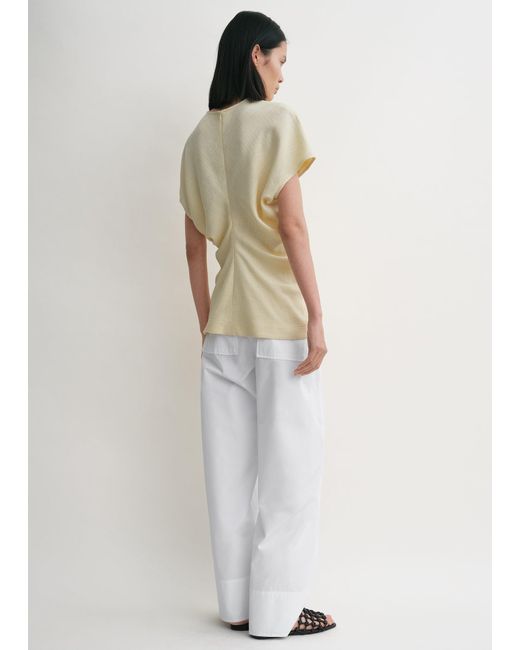 Totême White Slouch Waist Basketweave Top