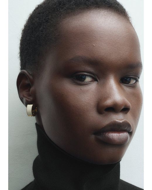 Totême White Signature Hoops Ecru