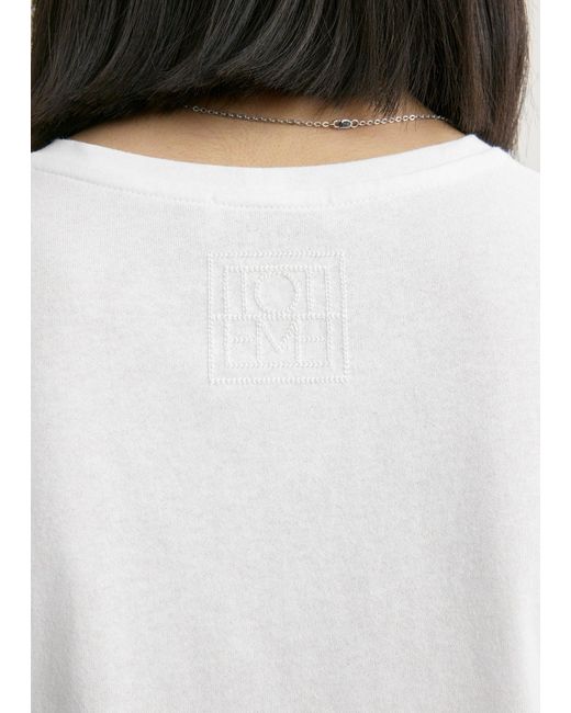 Totême White Classic Embroidered Tee