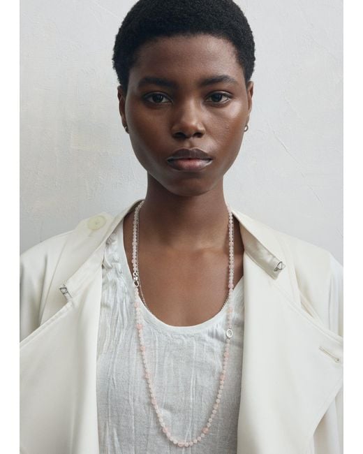 Totême White Infinity Bead Necklace
