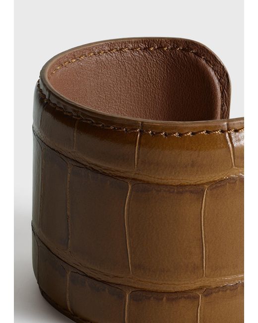 Totême White Croco-Embossed Cuff