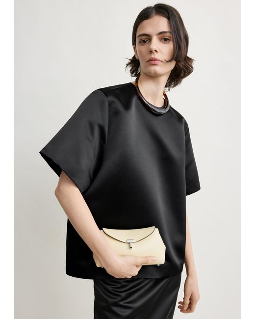 Totême Black Duchess Satin Tee