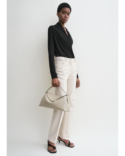 Totême  Natural T-Lock Leather Top Handle