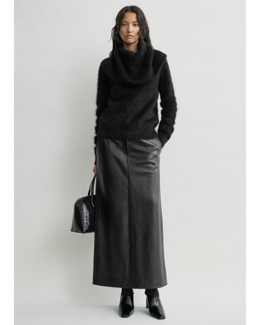 Totême  Black Funnel Alpaca-Blend Knit