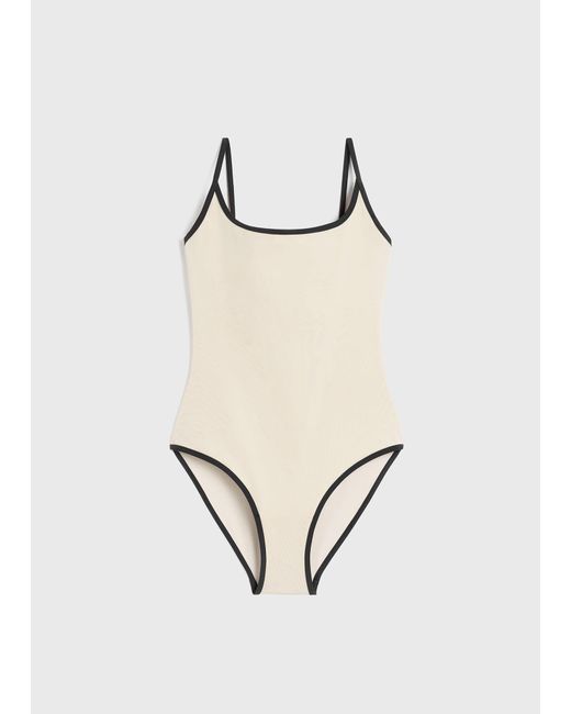 Totême White Stripe Edge Swimsuit