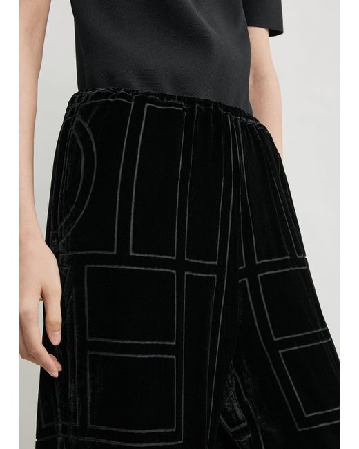 Totême  Black Monogram Devoré Pj Bottoms