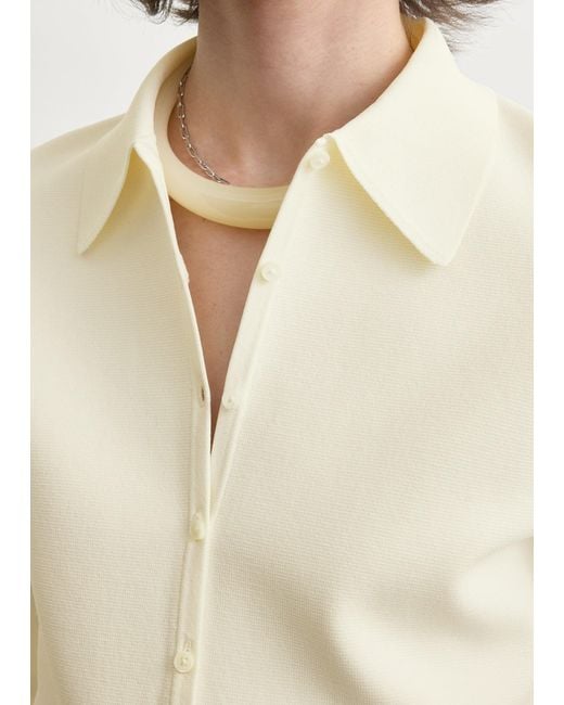 Totême Natural Compact Knit Buttoned Top