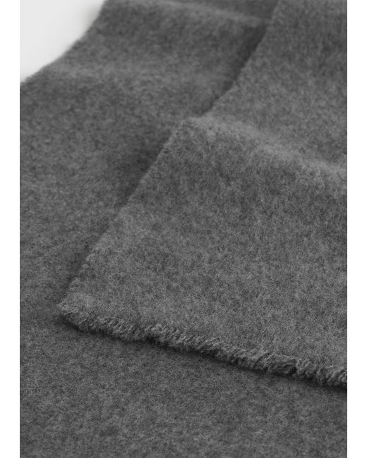 Totême  Gray Wide Classic Wool Scarf Mid