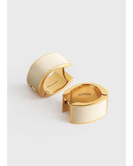 Totême White Signature Hoops Ecru