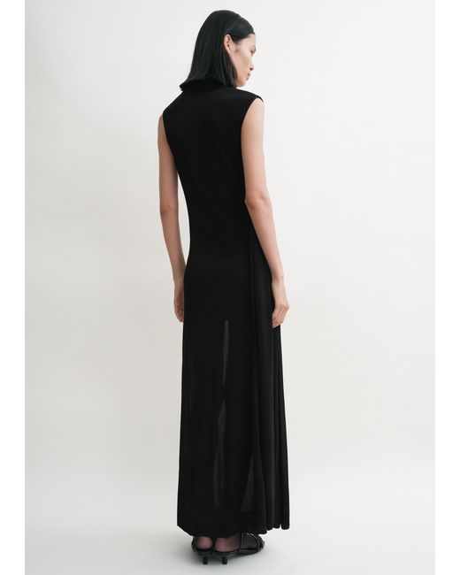 Totême Black Overlapped Scarf Dress