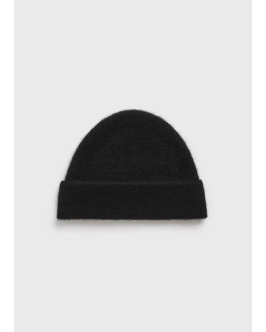 Totême Black Brushed Cashmere Beanie