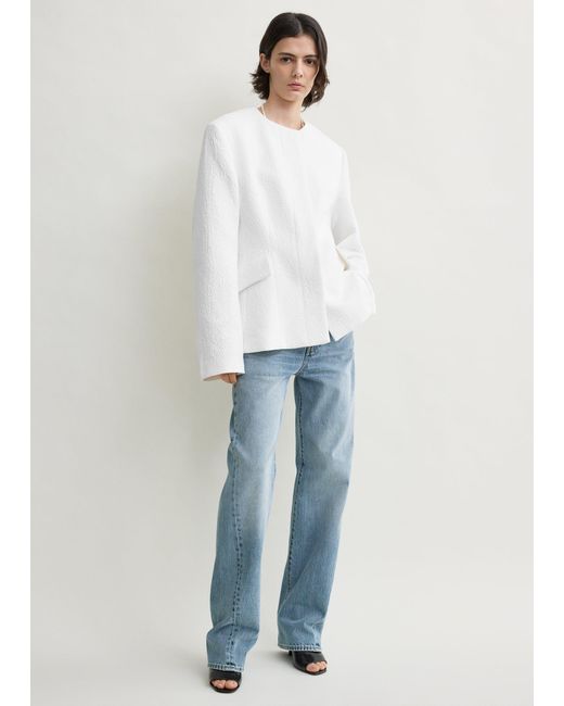 Totême Blue Jacquard Cotton Jacket
