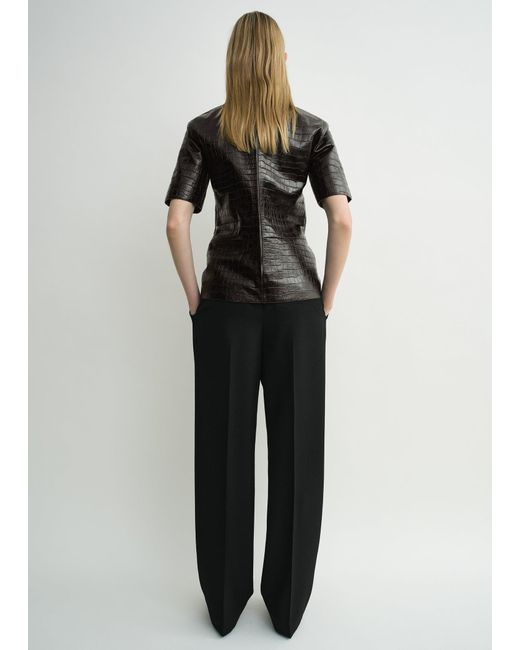 Totême Brown Croco-Embossed Tee