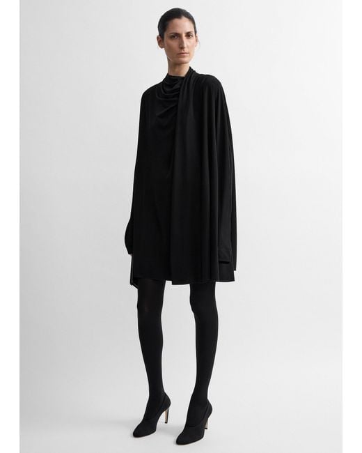 Totême Black Asymmetric Scarf Dress