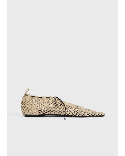 Totême  White Crochet Ballerinas