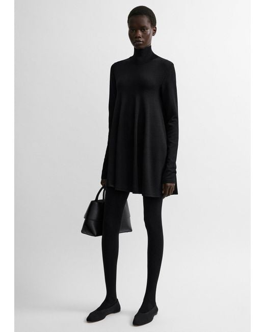 Totême Black Crepe Turtleneck Top