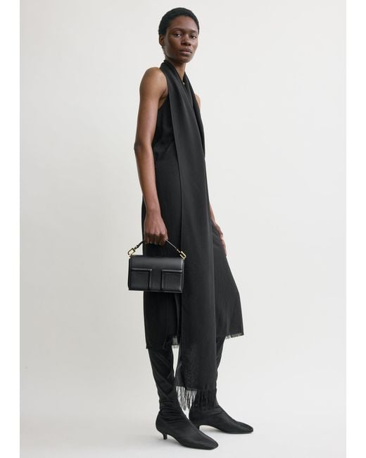 Totême  Black Mini T-Flap Leather Bag