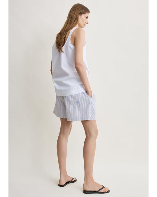 Totême  White Striped Summer Shorts