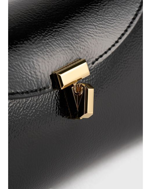Totême White Mini T-Lock Naplack Clutch