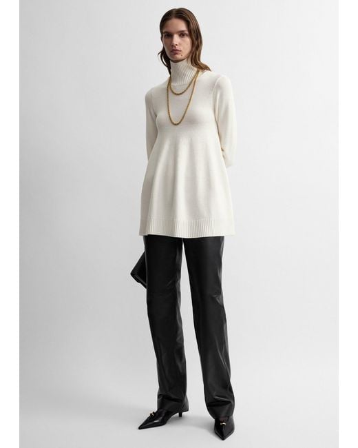 Totême White Wool Turtleneck Top