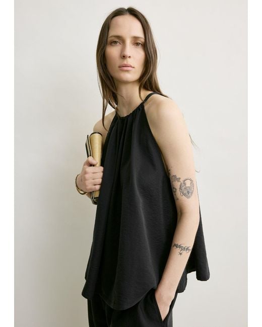 Totême  Black Parachute Halter Top