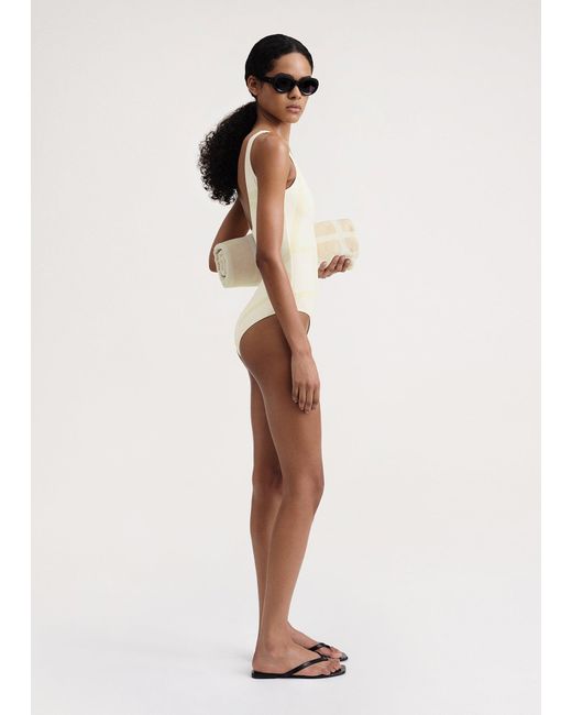 Totême  Natural Monogram Swimsuit Sand