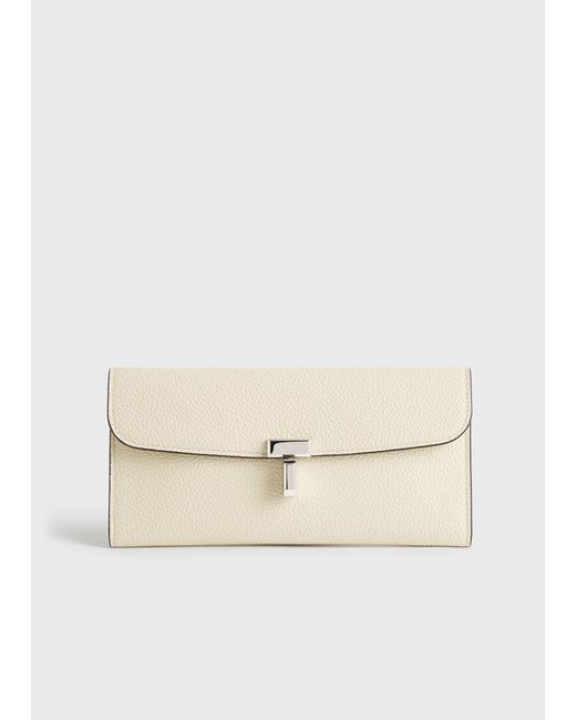 Totême  Natural T-Lock Grained-Leather Wallet