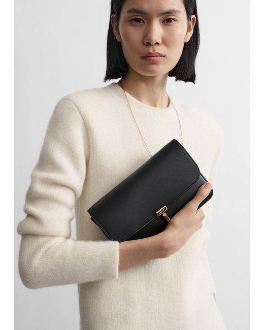 Totême  Black T-Lock Leather Crossbody