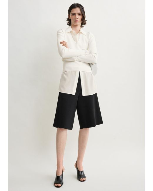 Totême White Knit Shorts
