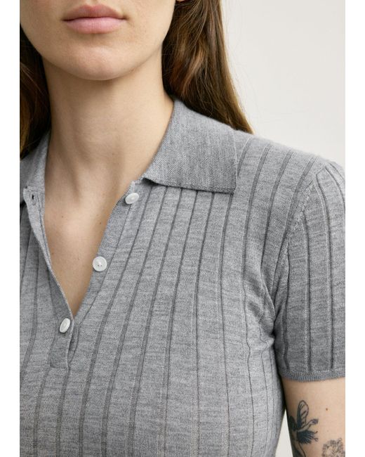 Totême Natural Ribbed Cashmere Silk Polo