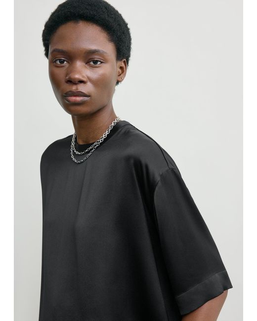 Totême Black Satin Tee