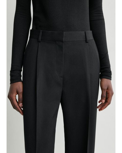 Totême Black Pleat Trousers